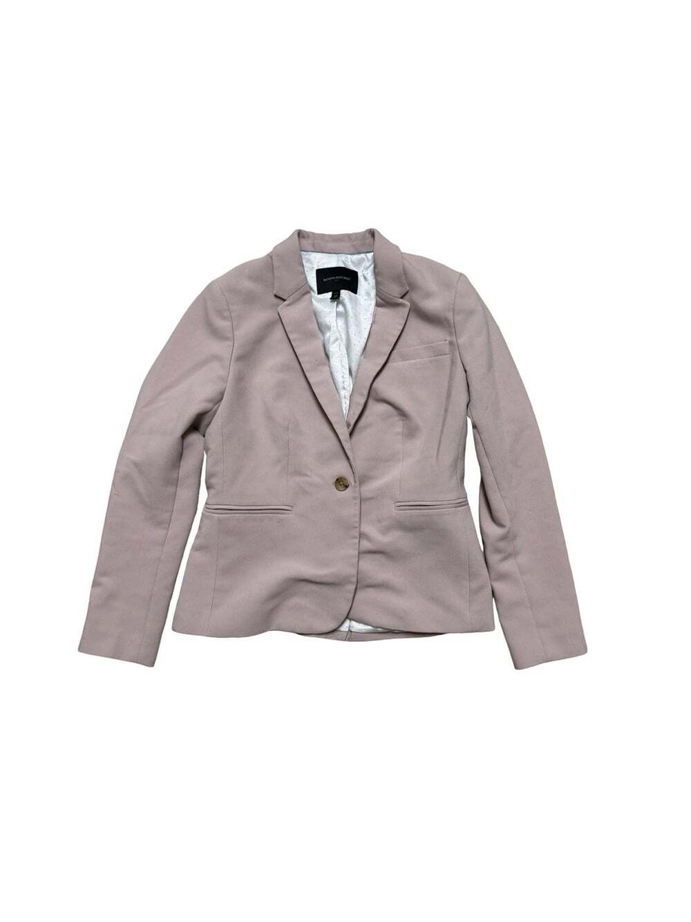 Banana Republic Beige Petite 6P Blazer One Button Lined Long Sleeve